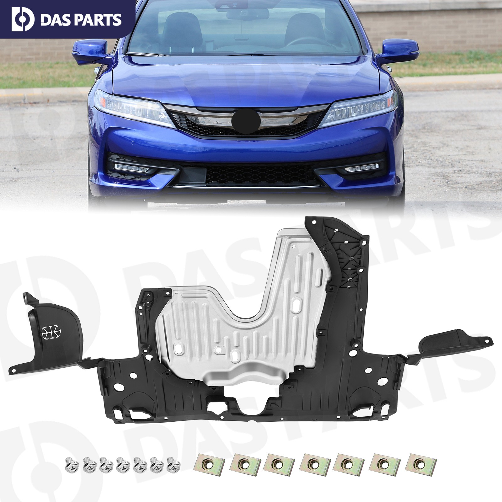 Front Lower Splash Shield For 2016-2017 Honda Accord Engine Under Cover Aluminum