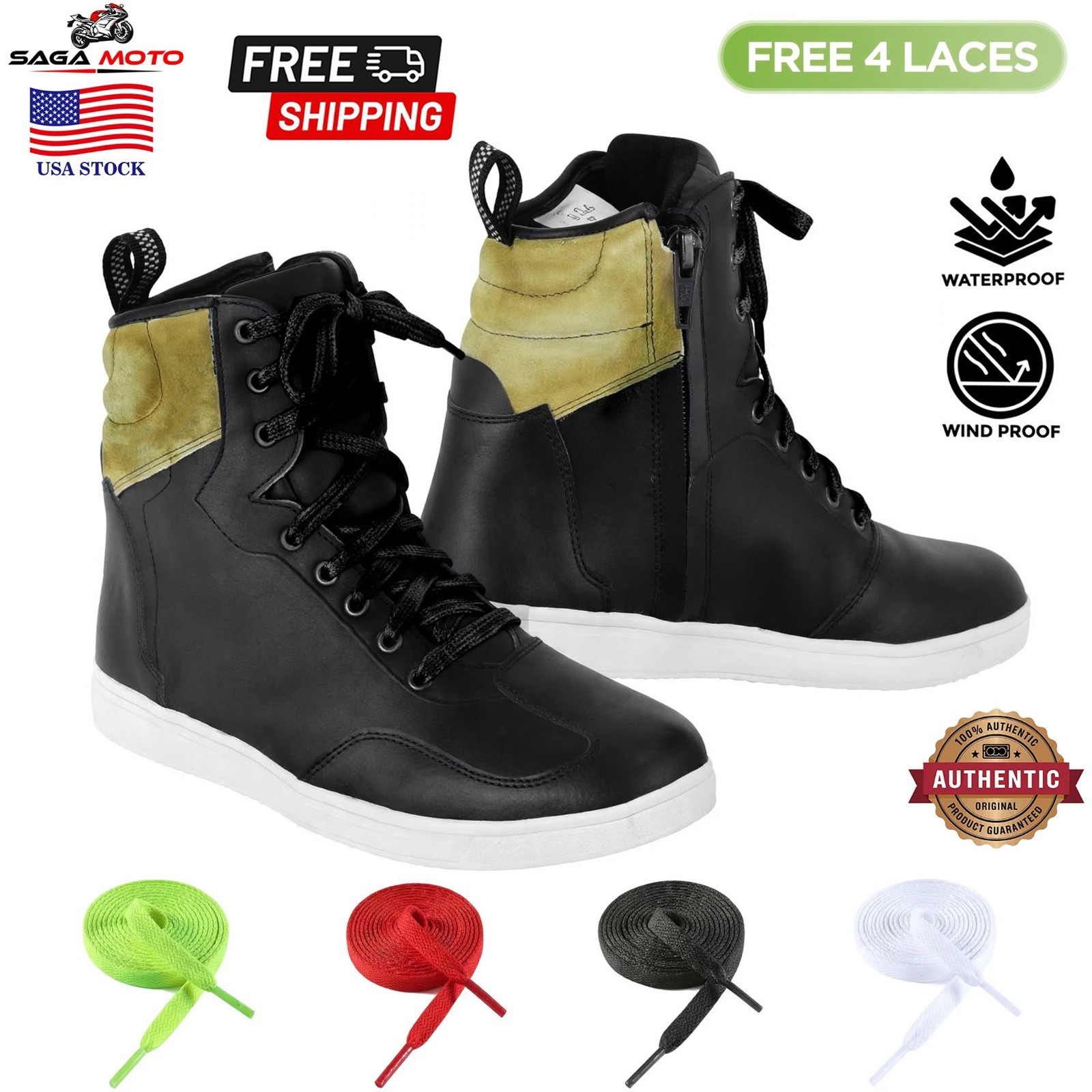 Men\'s Motorcycle Sneaker Boots Waterproof Shoes Protective Footwear CE Approved