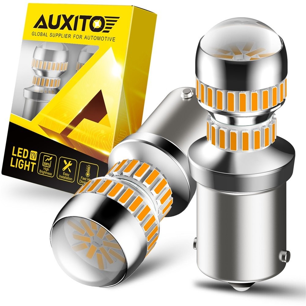 AUXITO 1156 Amber LED Turn Signal Light Bulb Error Free Anti Hyper Flash 2800LM