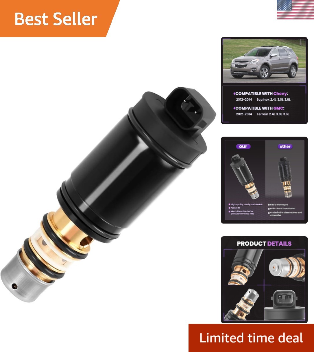Upgraded AC Compressor Control Solenoid Valve for Chevy Equinox GMC Terrain