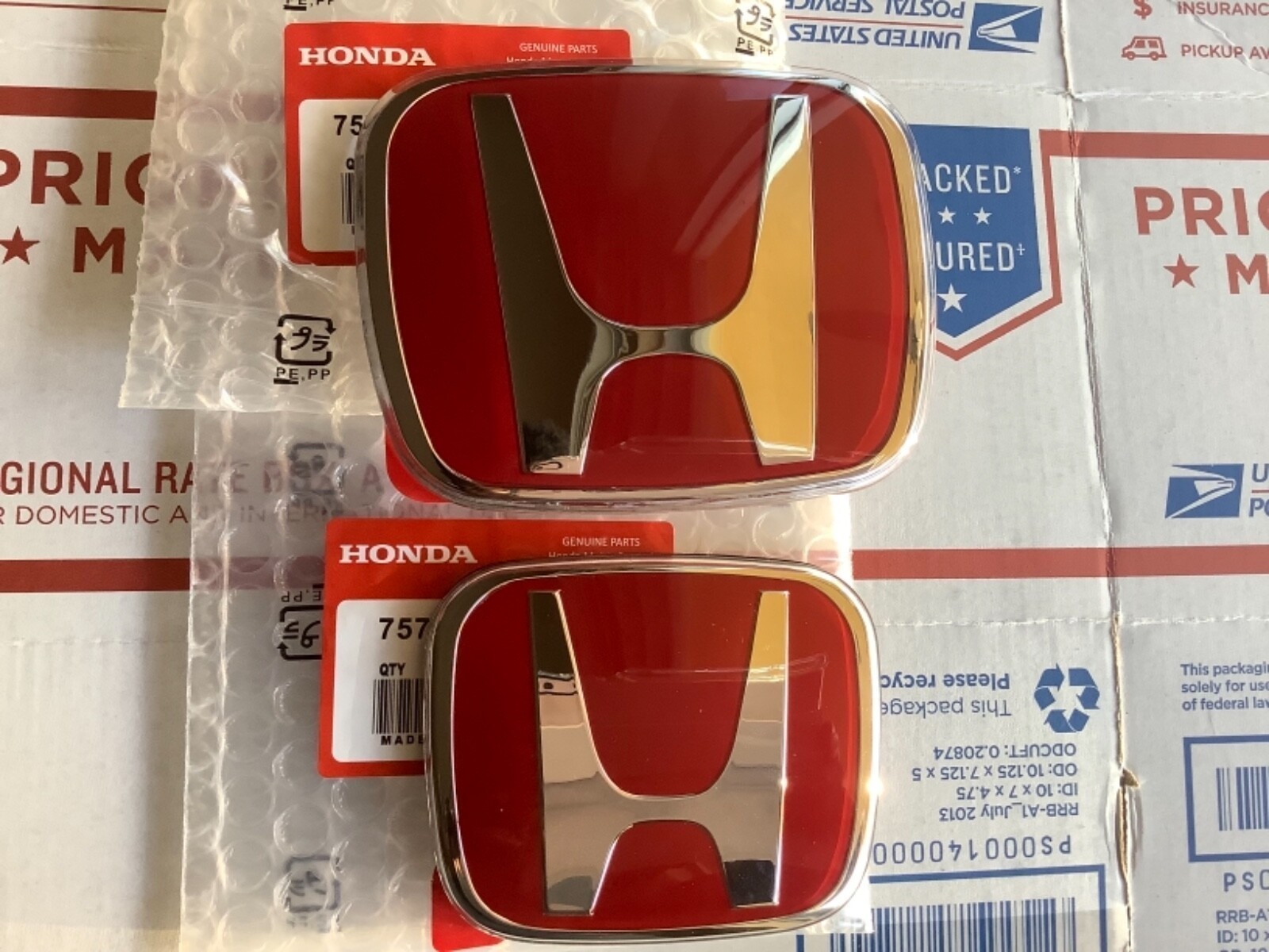 Honda Fit GE 09-13 JDM Red H Front Rear Type R grille emblem logo 2pcs set