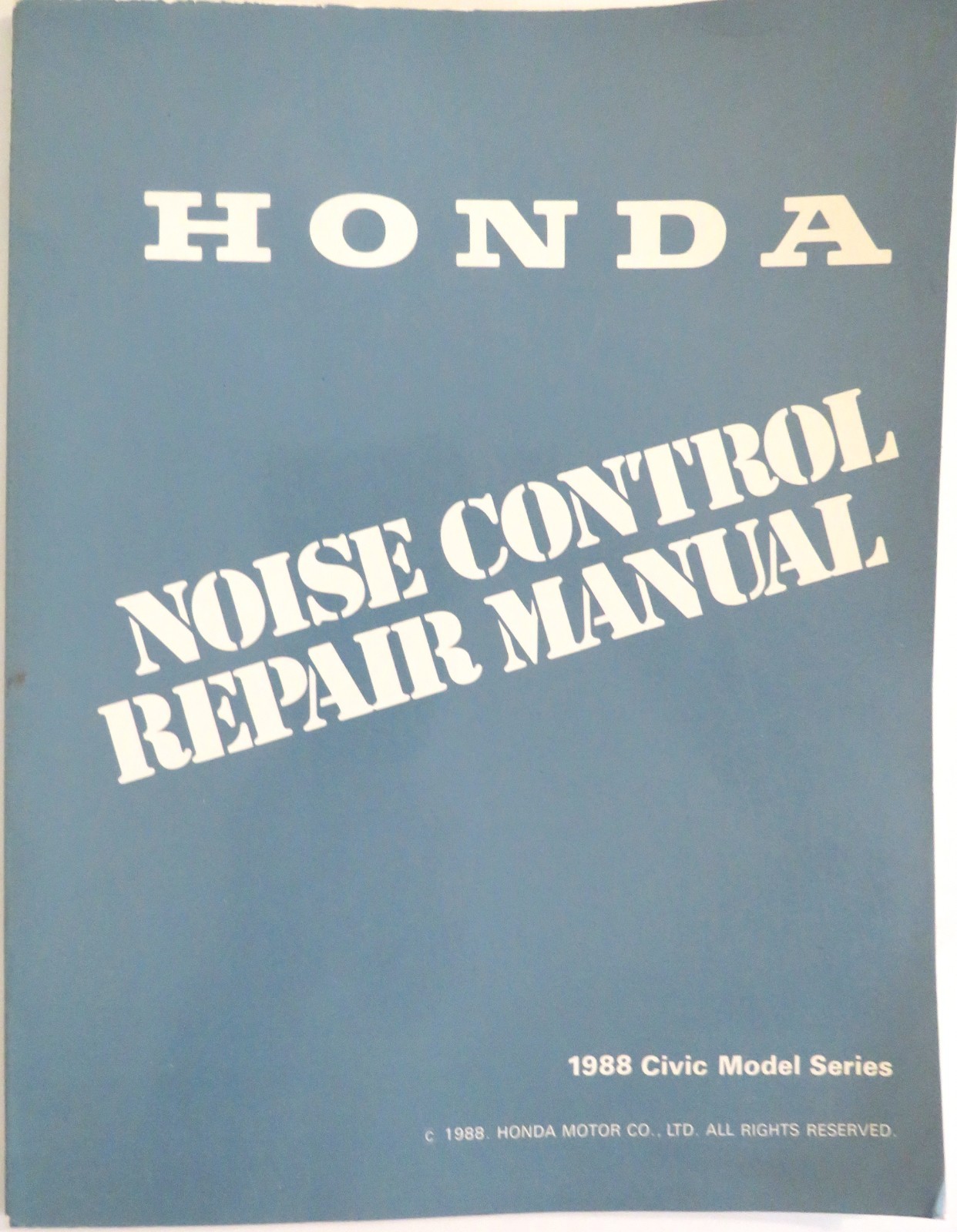 Vintage 1988 Honda Civic Model Series Noise Control Repair Manual ~  OEM Book