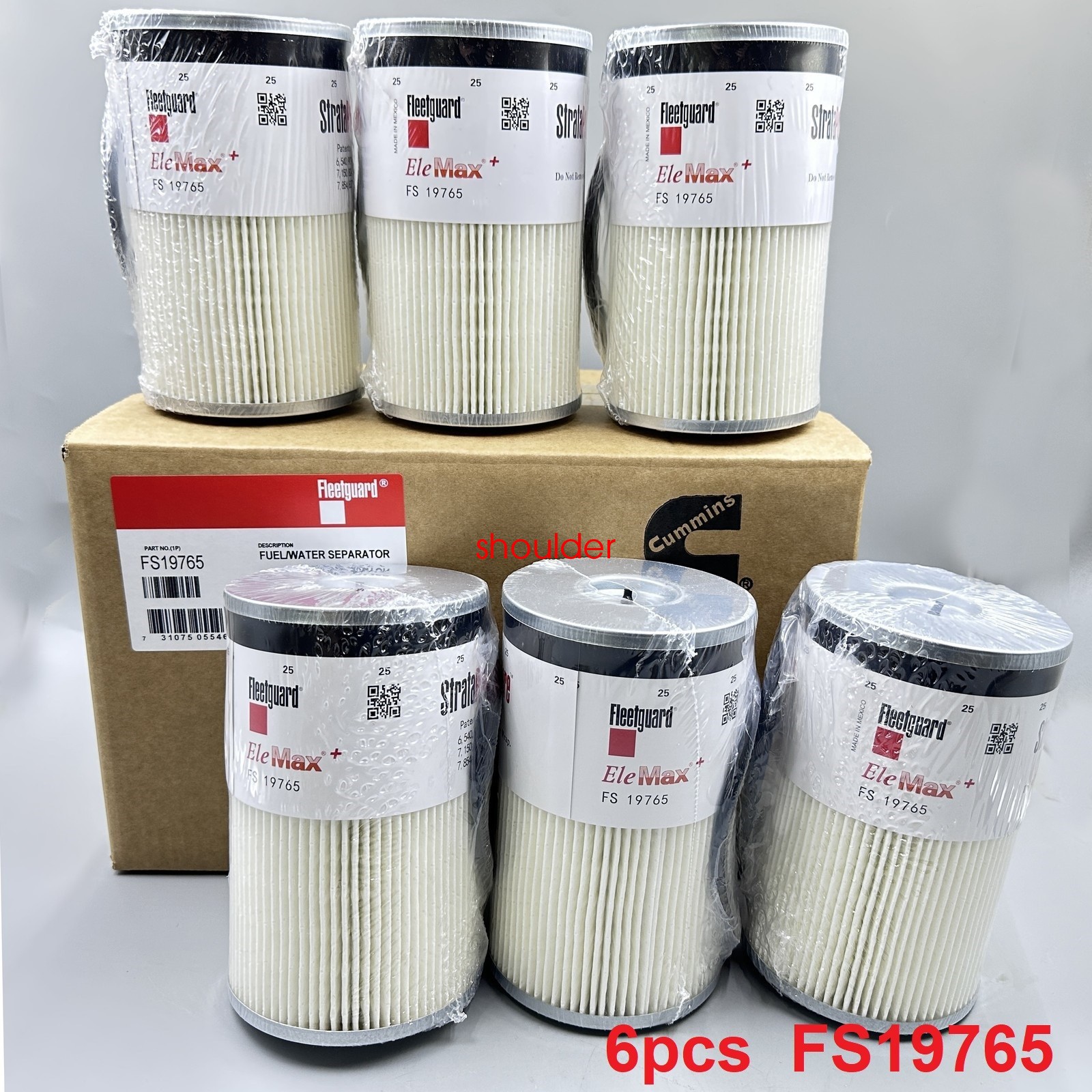 NEW 6PCS FS19765 Fleetguard Cummins Fuel/Water Separator Genuine 