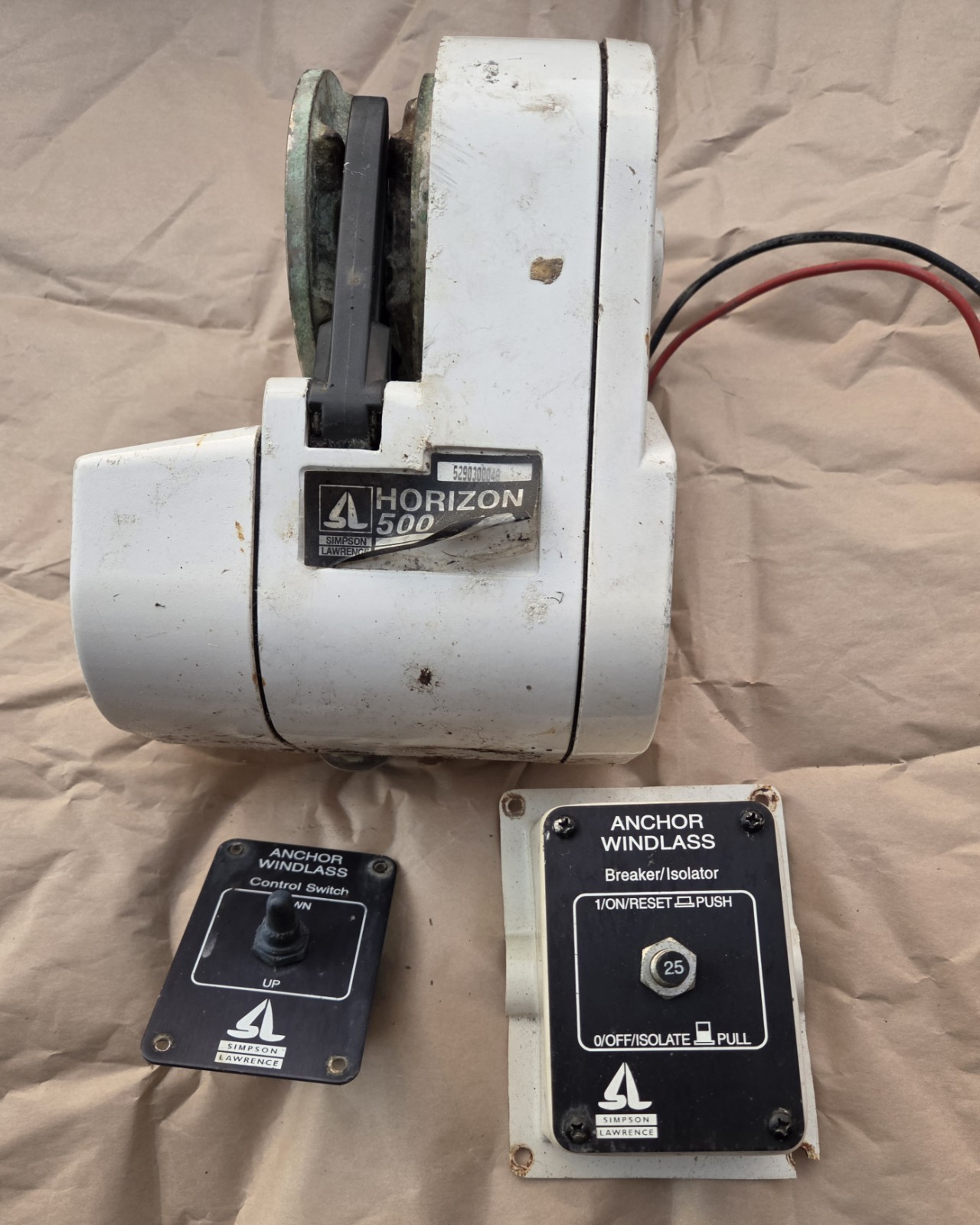 Simpson Lawrence Horizon 500 Electric Marine Anchor Windlass, W/ Switch Breaker Simpson Lawrence Horizon 500 Electric Marine Anchor Windlass, W/ Switch Breaker