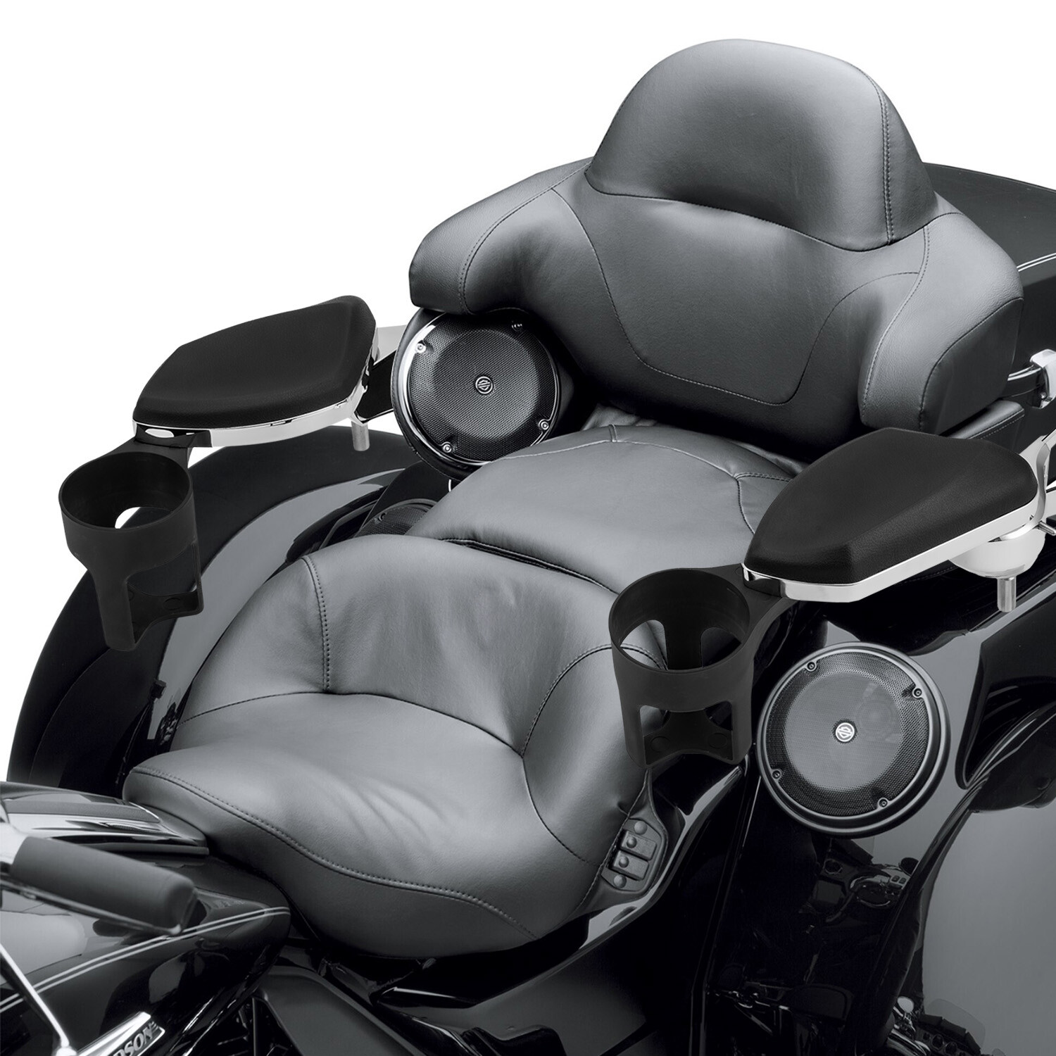 Rear Passenger Armrests w/ Drink Cup Holder For Harley Touring Tri Glide 14-25 Rear Passenger Armrests w/ Drink Cup Holder For Harley Touring Tri Glide 14-25