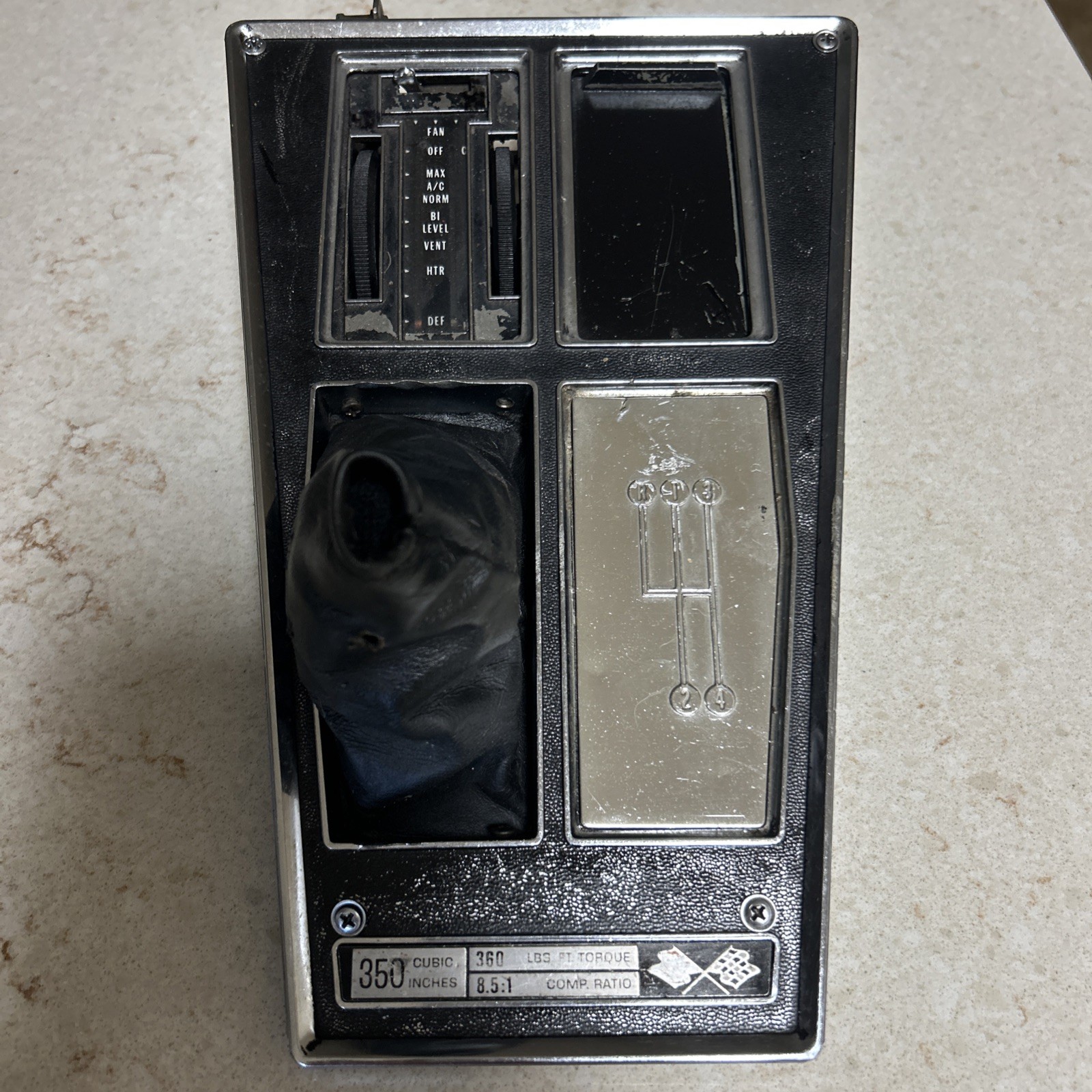 1972 - 1976 Corvette Console Plate And Controls 4 Speed AC Controller 3986821 # 