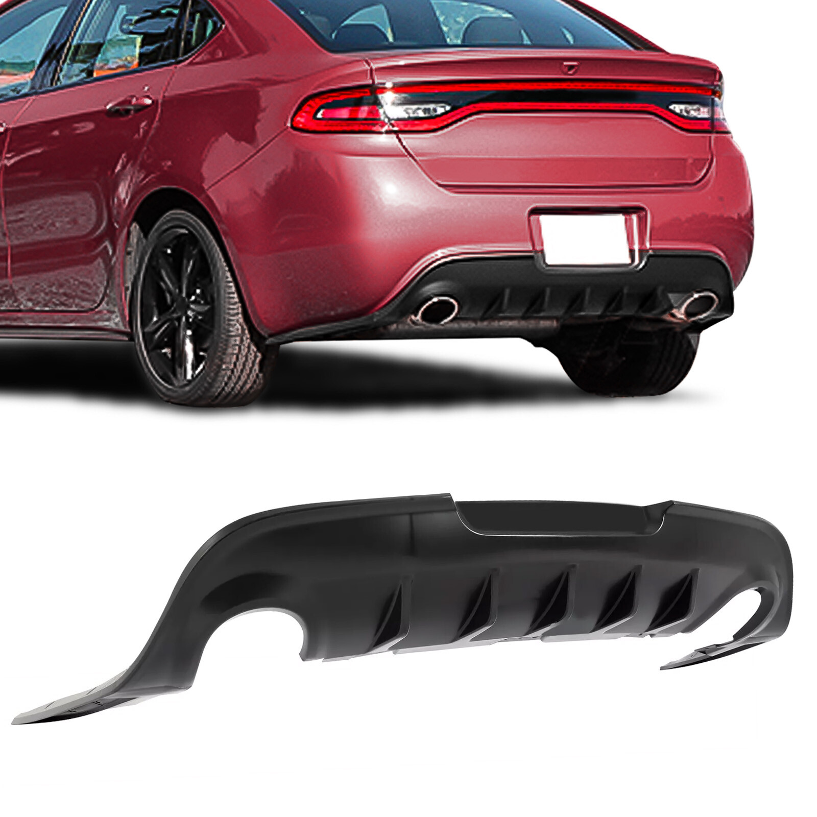 For 2013-2016 14 15 Dodge Dart GTS Style Rear Bumper  Lip Lower Valance Diffuser