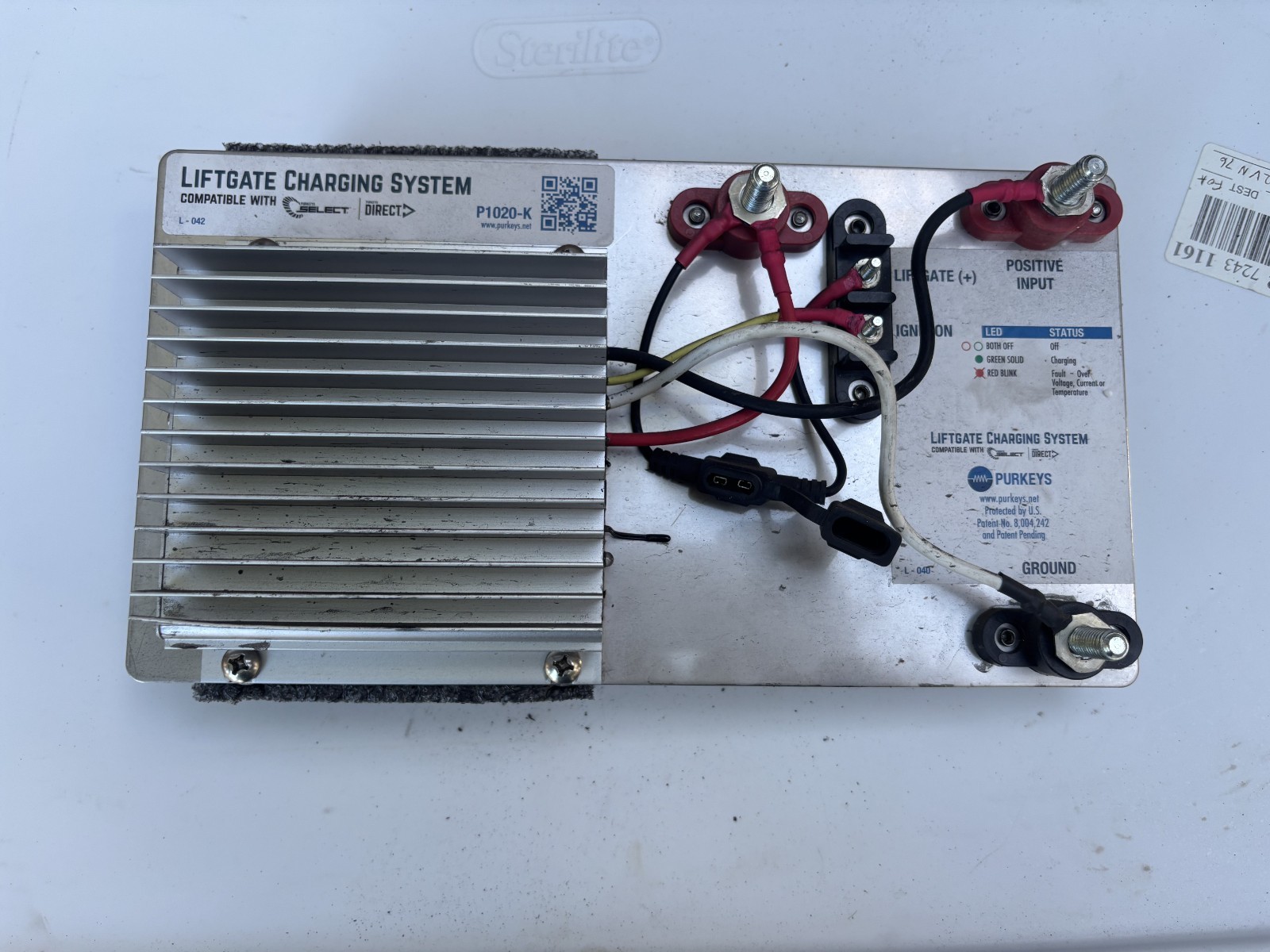 Purkeys P1020-K Liftgate Charging System DC/DC Converter Plate Assembly 20A