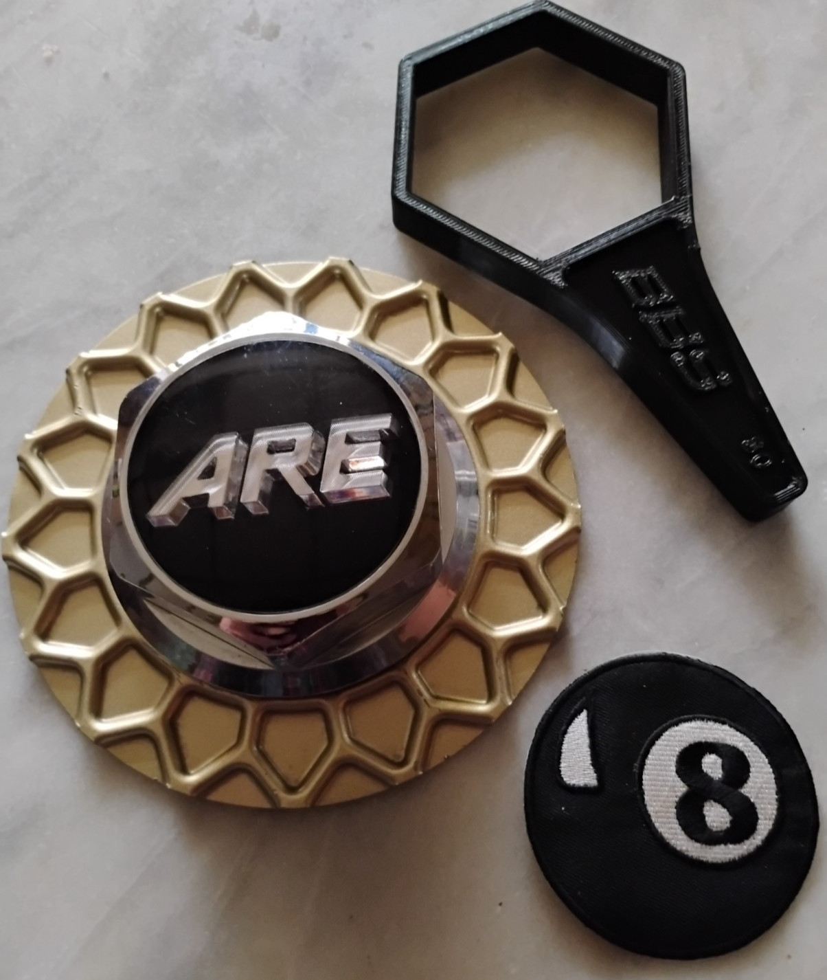 (1) ARE #89-8066 AR-398 BBS CSA Chrome Hex, Gold Mesh Wheel Center Cap 898066 👌