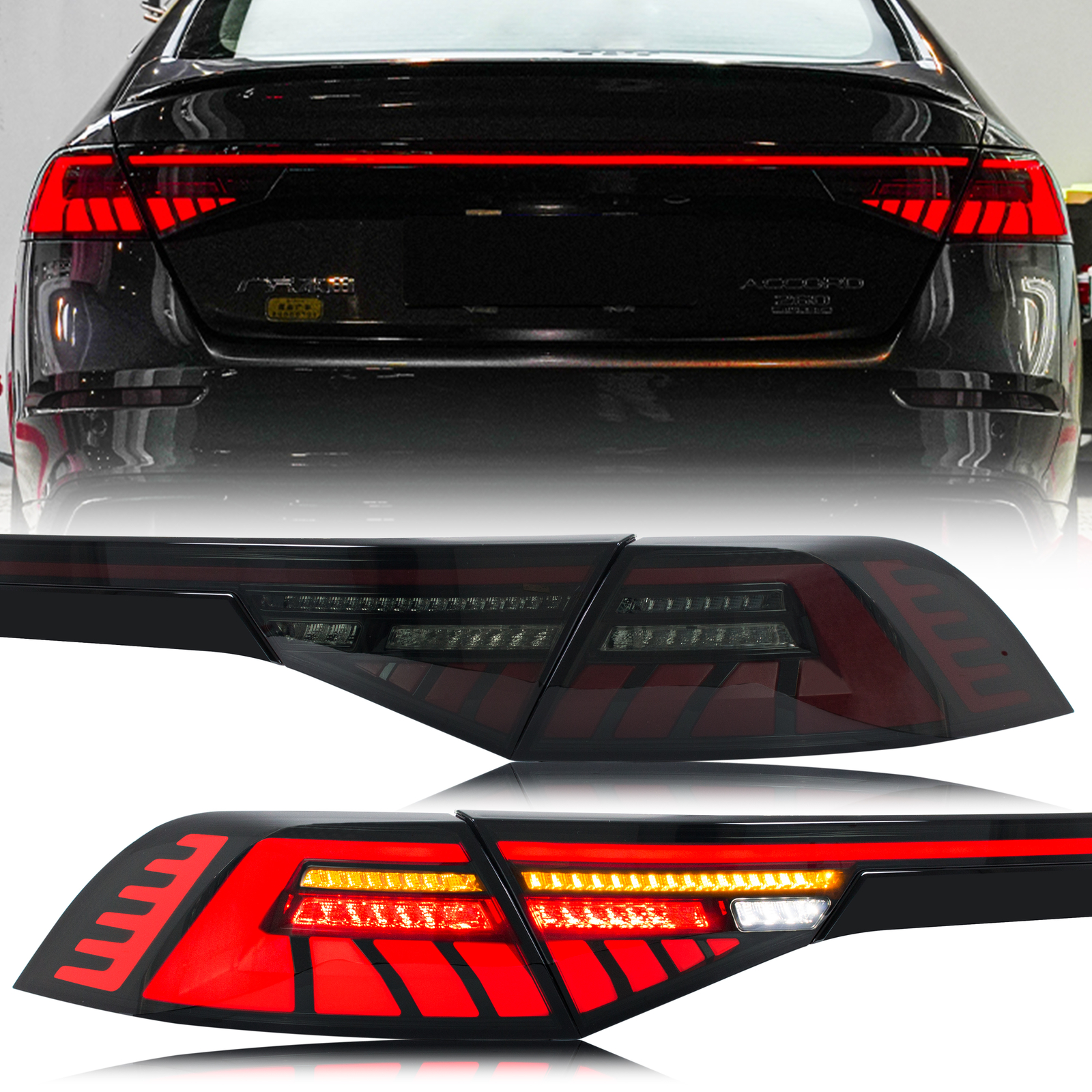LED Tail Lights & Center Light For Honda Accord 2024-2026 Sequential Rear Lamps