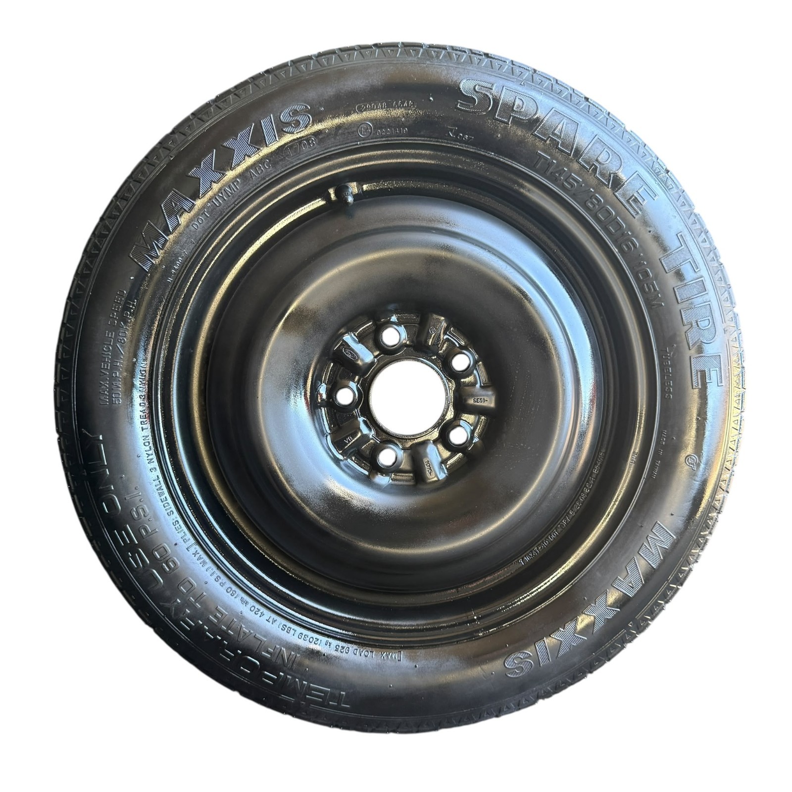 T145/80D16 Spare Tire 5x114.3 63.4CB Fits Ford Fusion Lincoln MKZ Mercury Milan 