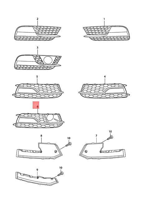 AUDI A5 S5 CABRIOLET AIR GUIDE GRILLE SATIN BLACK 8T0807682Q01C NO DUTY TO 🇺🇸