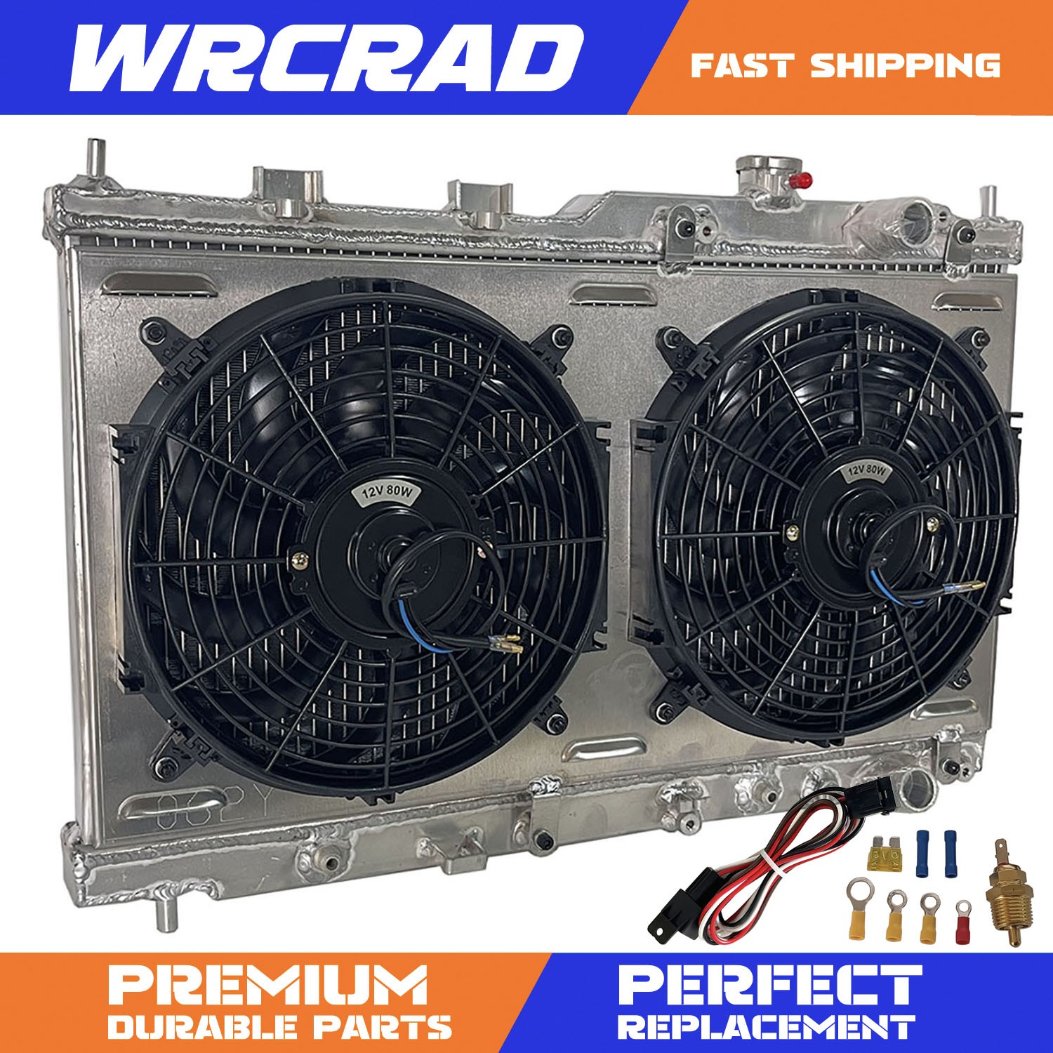 Aluminum Radiator Shroud Fan Relay Kit For 1994-2001 2000 Acura Integra 1.8L l4
