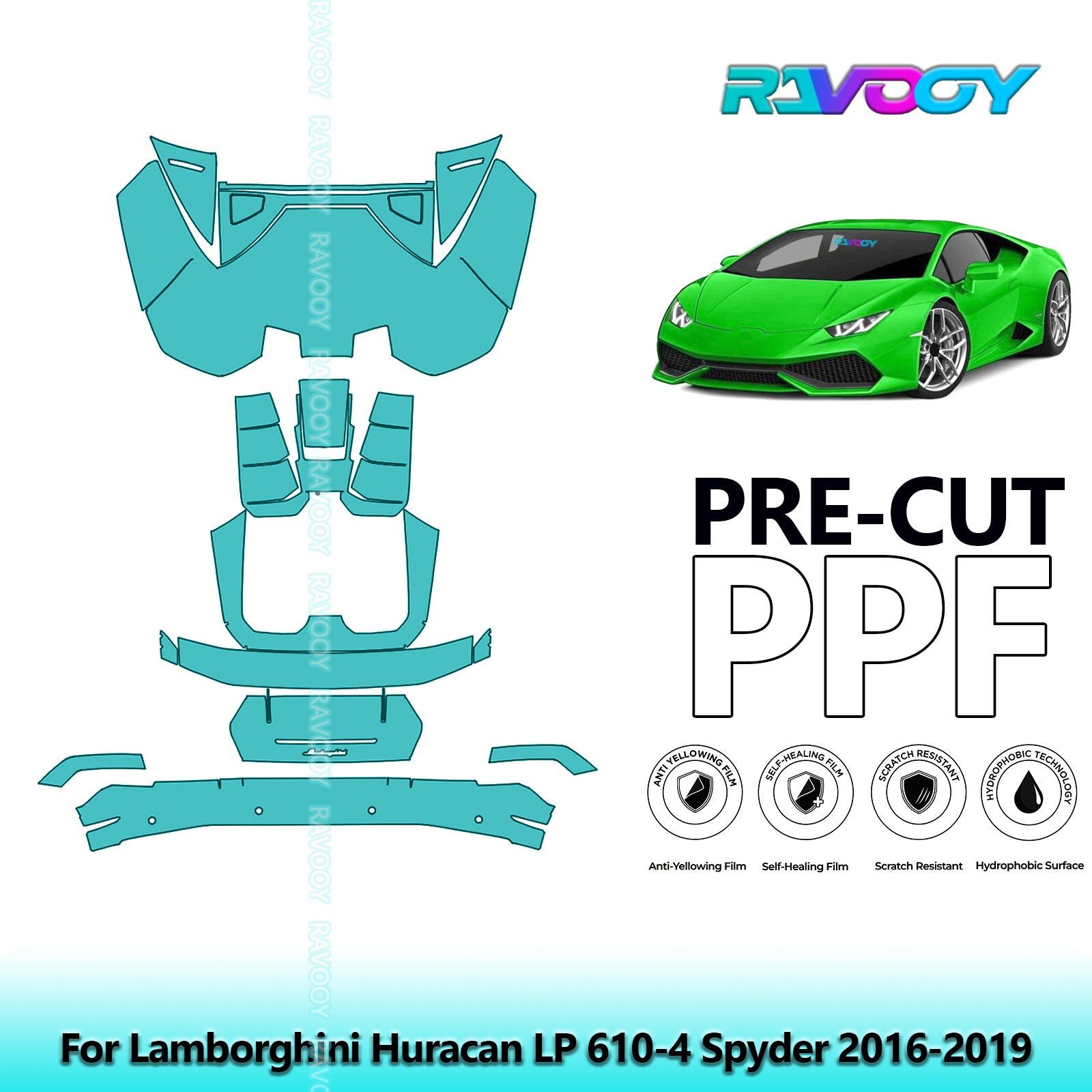  Paint Protection PPF Kit For Lamborghini Huracan LP 610-4 Spyder 2016-2019