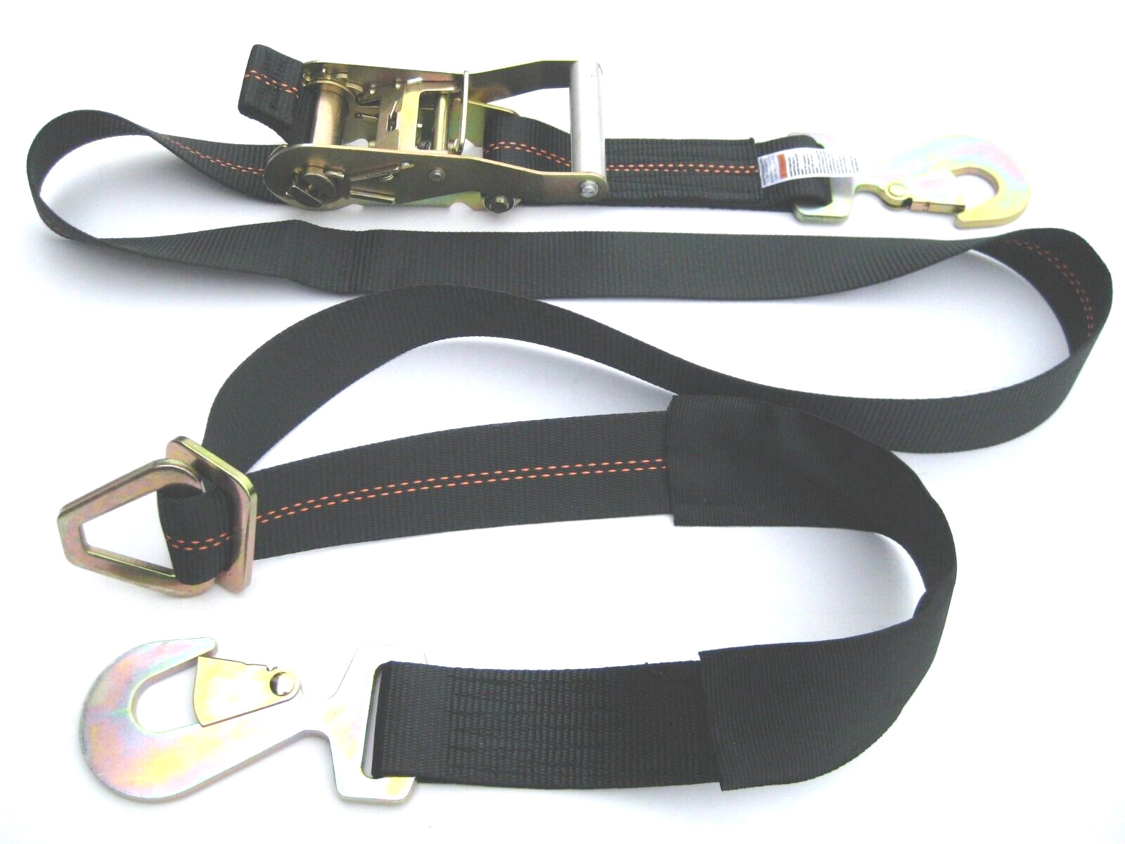 4 Axle Straps Race Car Trailer Car Hauler Tie Down Ratchet Strap Flatbed Tow BLK