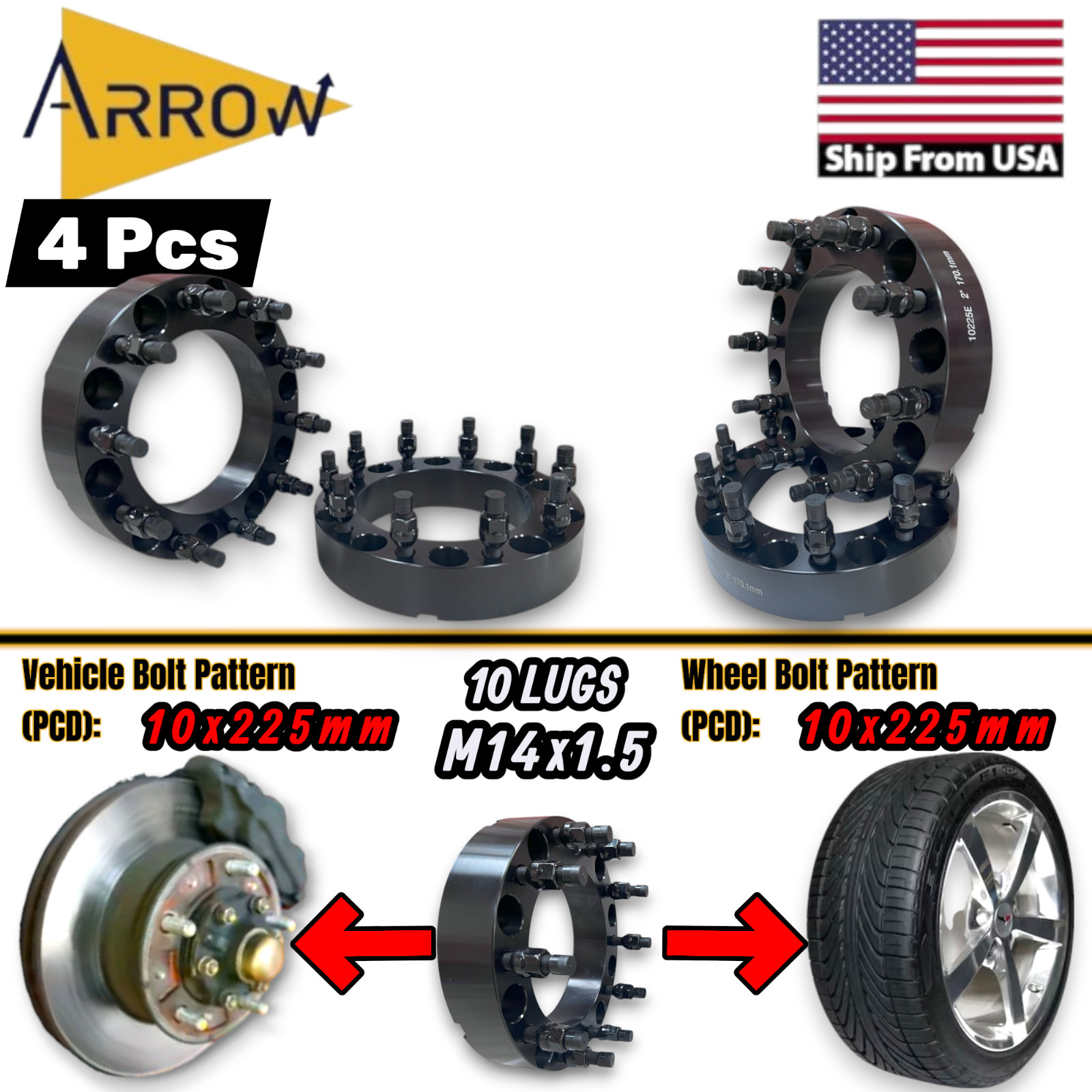 4Pcs Wheel Spacer Adapters 2\