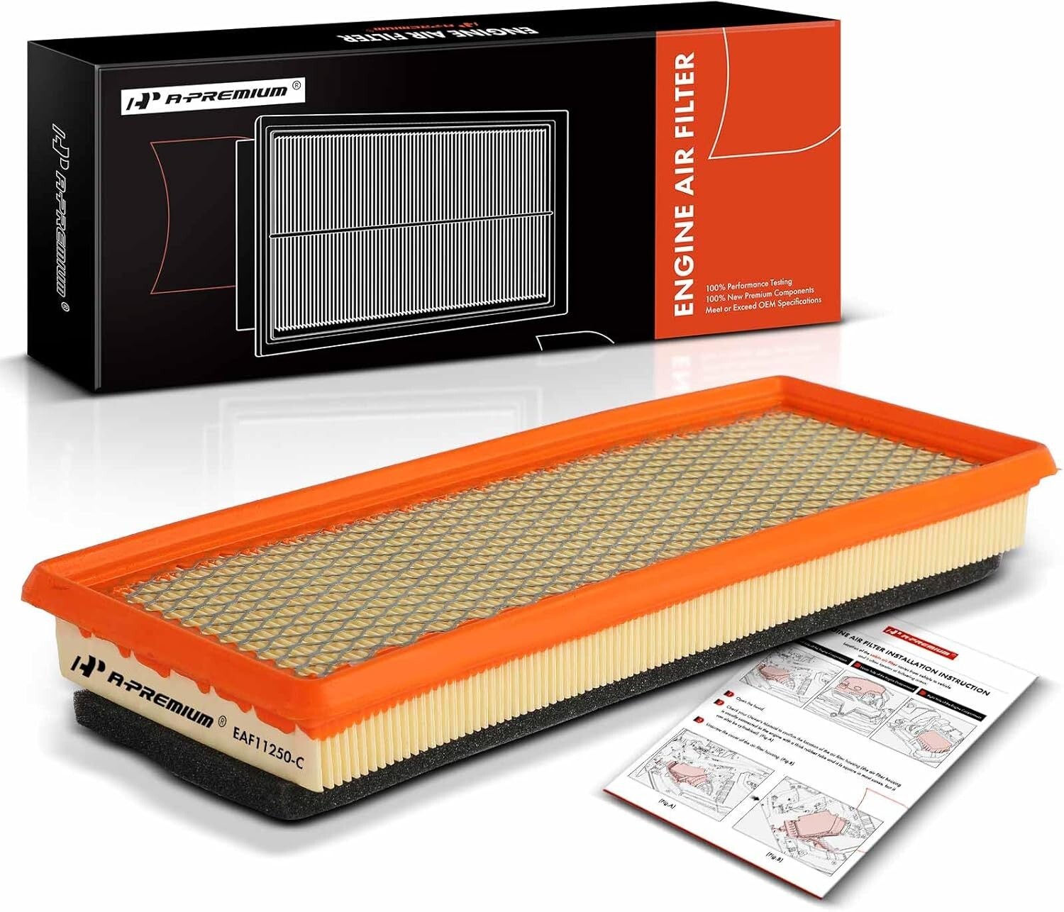 A-Premium Flexible Panel Engine Air Filter EAF11250-C Replacement