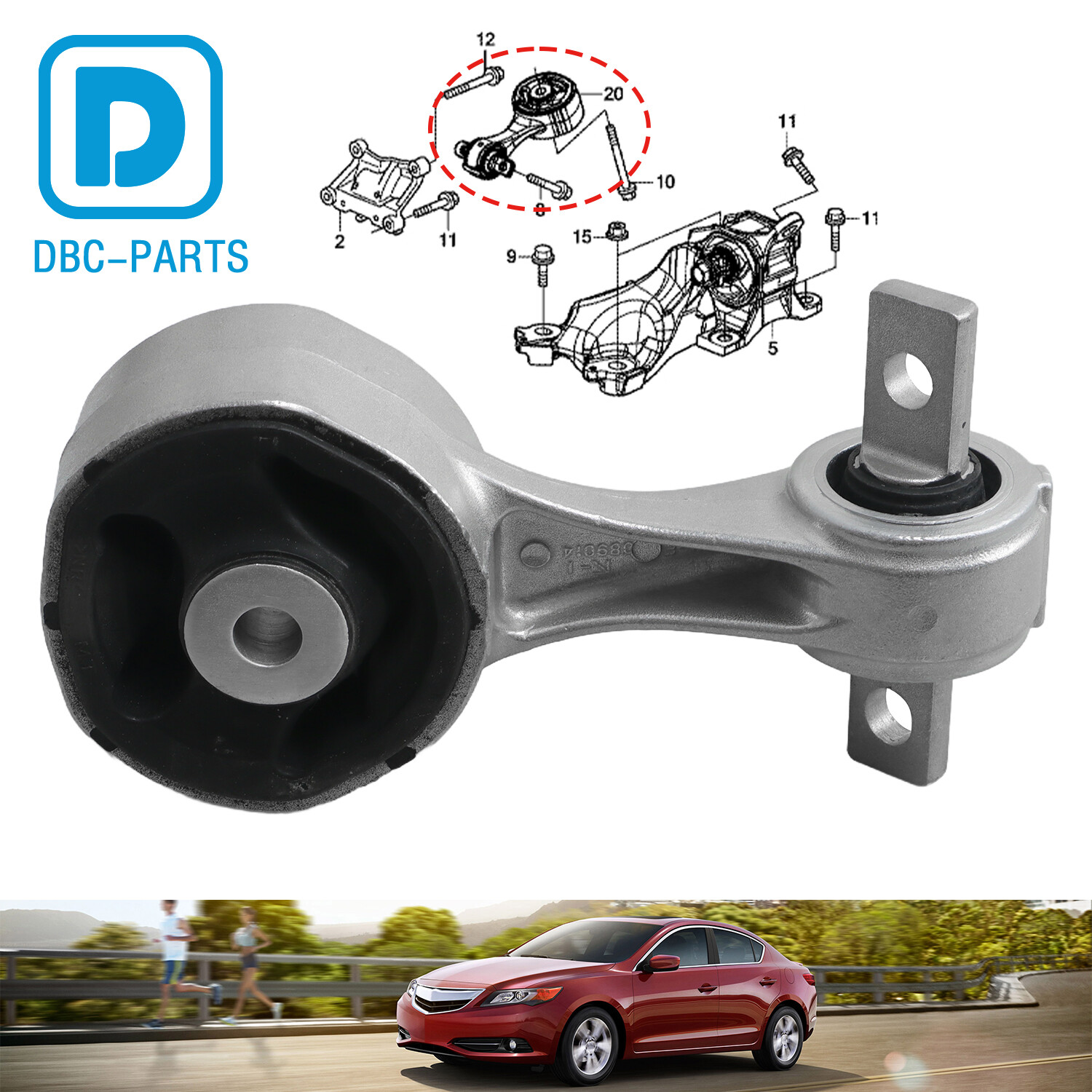 New Rear Torque Engine Mount for 2013 2014 2015 Acura ILX 2.0L L4 50890-TR0-A02
