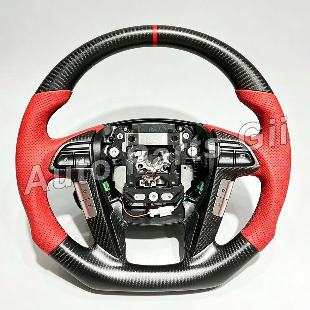 FOR 09-15 HONDA Pilot /11-17 Odyssey STEERING WHEEL CARBON FIBER W/RED LEATHER