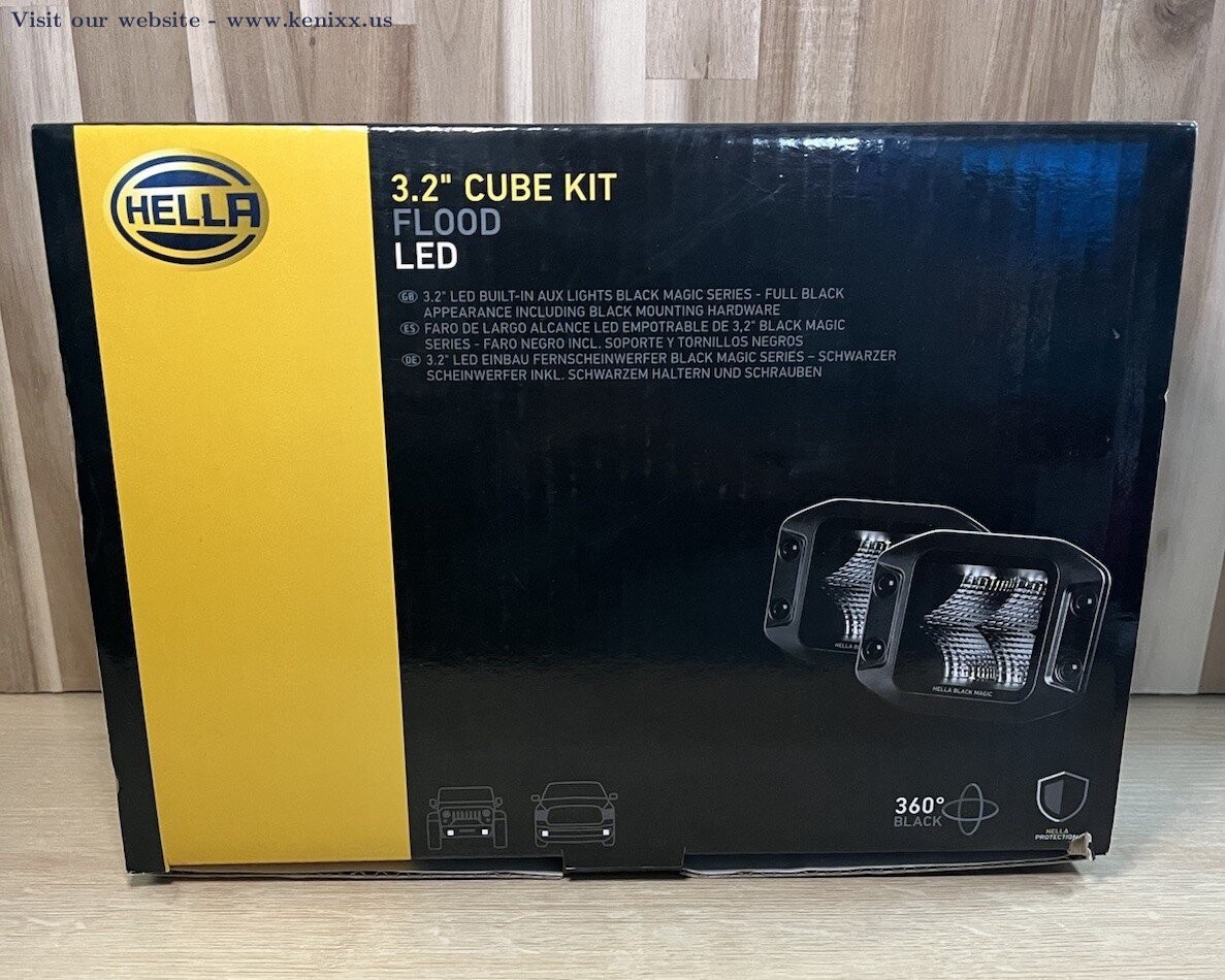 Hella Black Magic Led Cube Kit 3.2 FLOOD DITCH POD FOG OFF ROAD