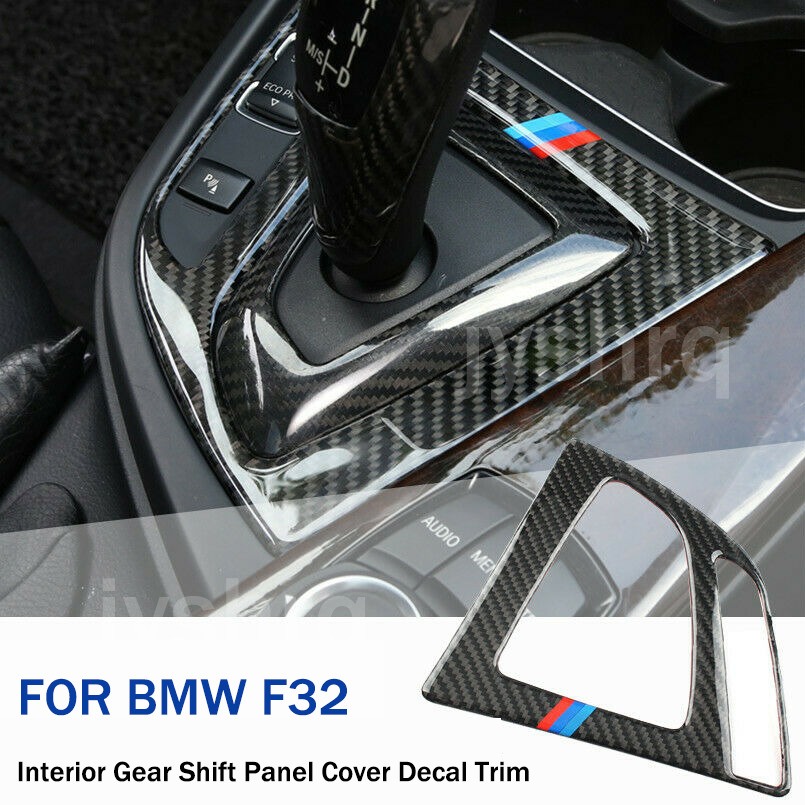 For BMW 3 4 F32 F30 F34 Carbon Fiber Interior Gear Shift Panel Cover Decal Trim 