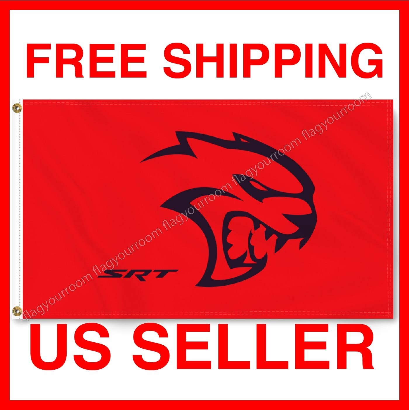 Dodge SRT 3x5 FT Banner Flag HellCat Racing Automotive Garage Mechanic Deluxe