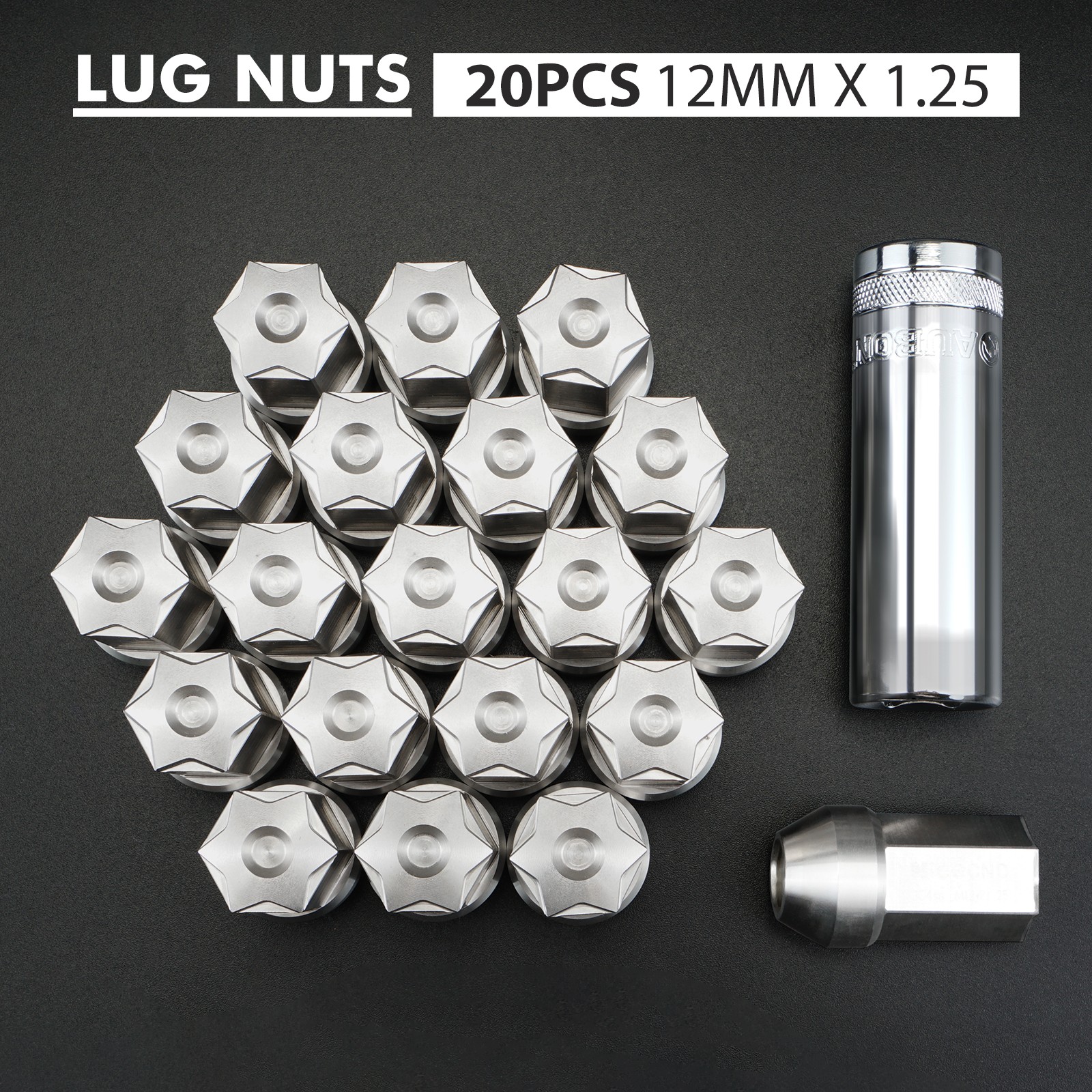 NICECNC 20PCS 12mmX1.25 Wheel Lug Nuts For Nissan 370Z 300ZX 350Z Altima Maxima
