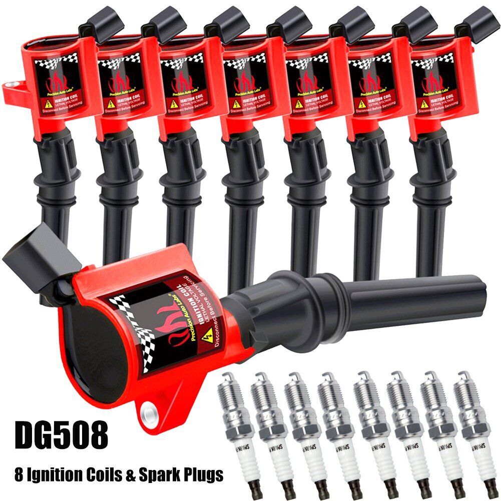 8x Spark Plugs & 8 Pack Ignition Coils DG508 For Ford F150 Lincoln 4.6L 5.4L V8