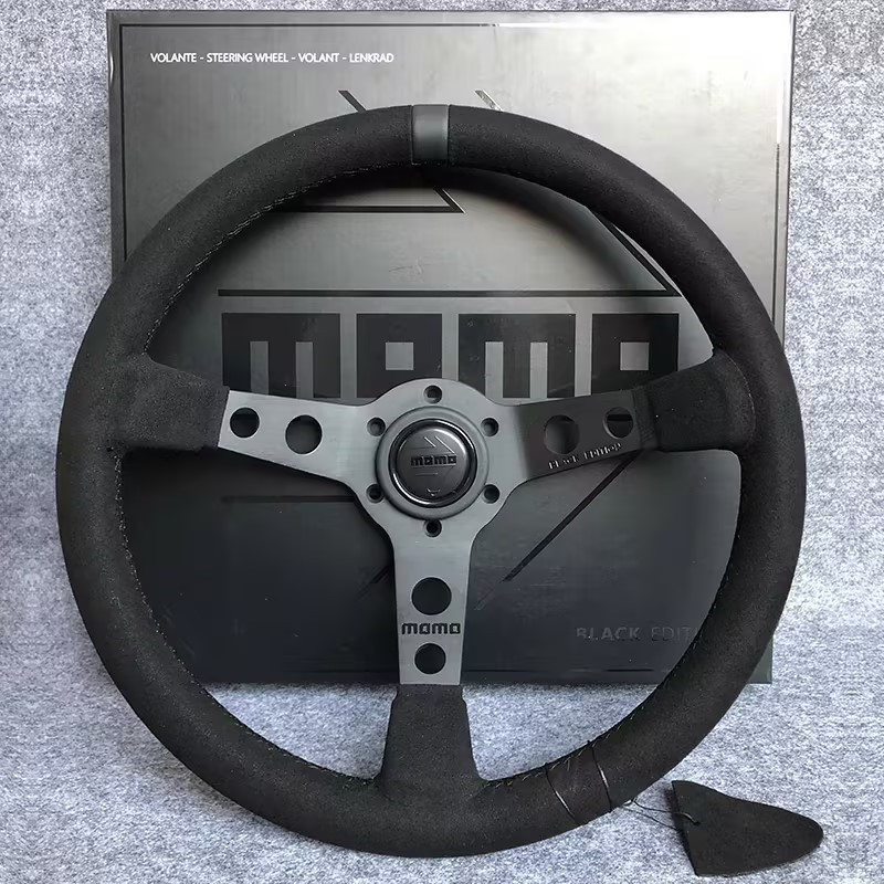 MOD07 Deep Dish Suede Steering fits Universal 350mm 14 Inch Sport Whee