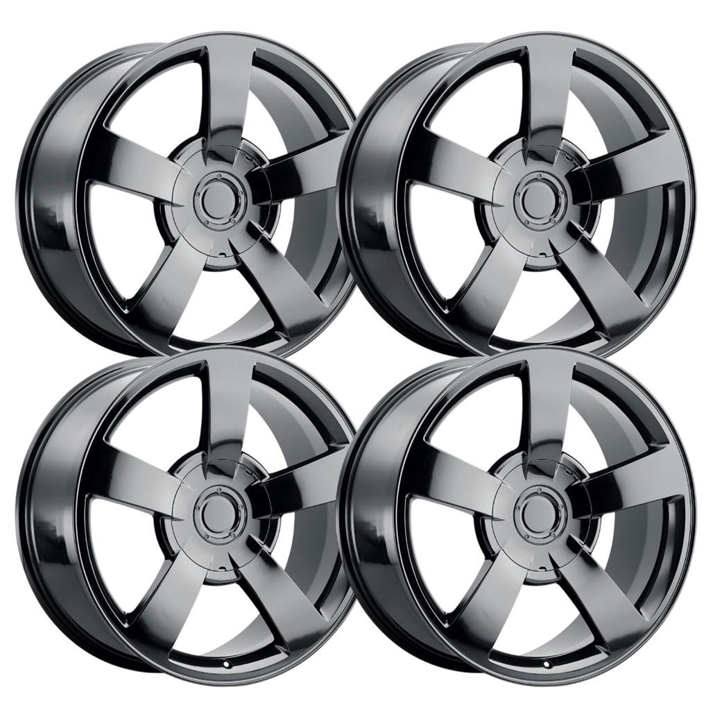 (Set-4) Replica Fr33 2251 Chevy 1500 20X8.5 6x5.5/6x139.7 Black 22mm Wheels 20