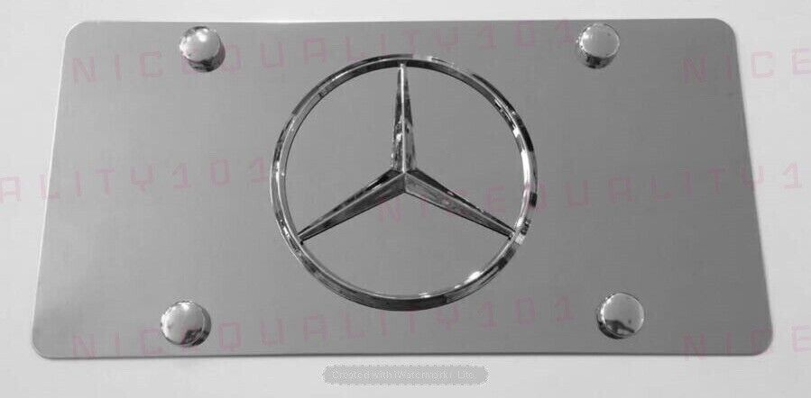 3D Mercedes Benz Front Stainless Steel Finished License Plate Frame Holder