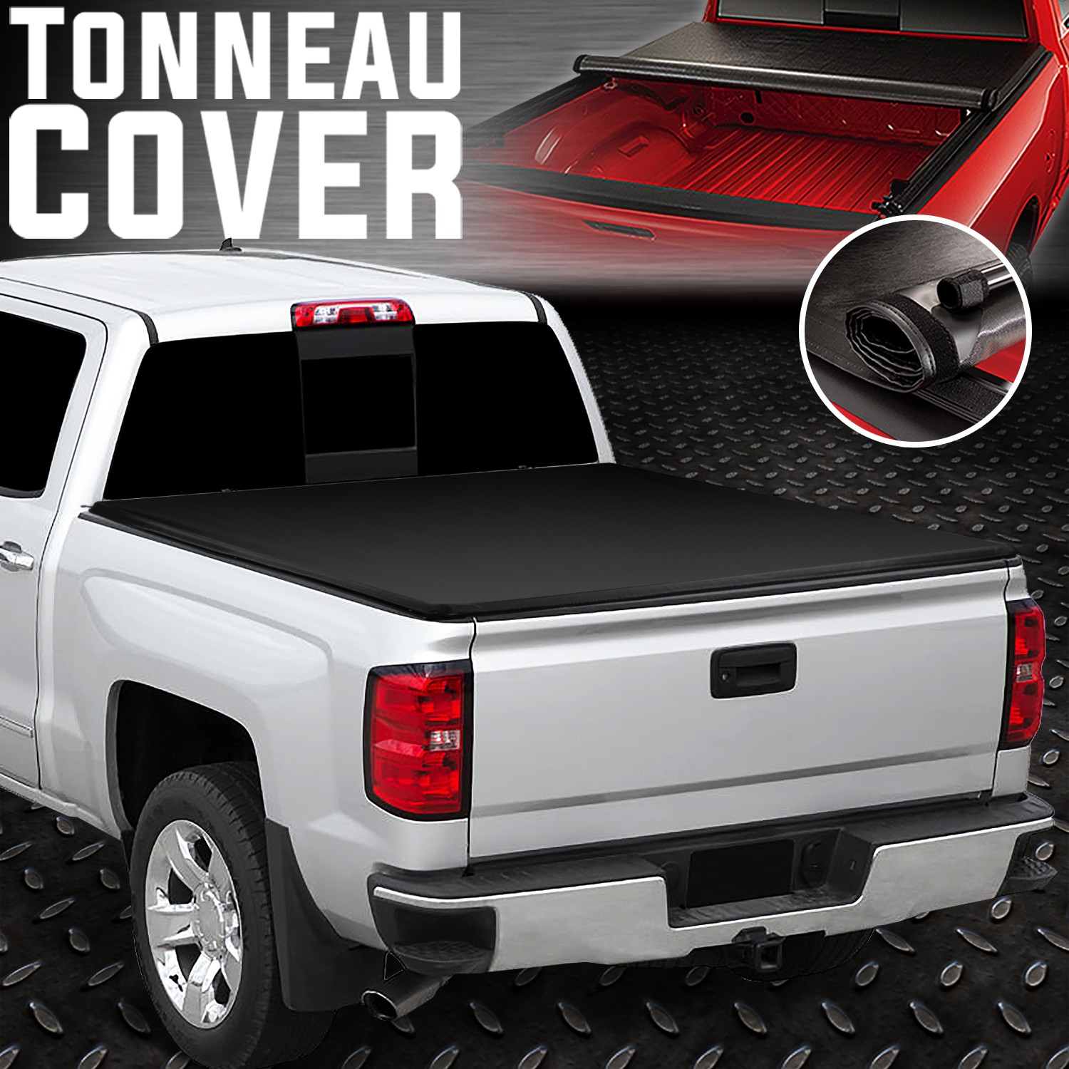 FOR 14-19 CHEVY SILVERADO/GMC SIERRA 6.5FT BED SOFT VINYL ROLL-UP TONNEAU COVER FOR 14-19 CHEVY SILVERADO/GMC SIERRA 6.5FT BED SOFT VINYL ROLL-UP TONNEAU COVER