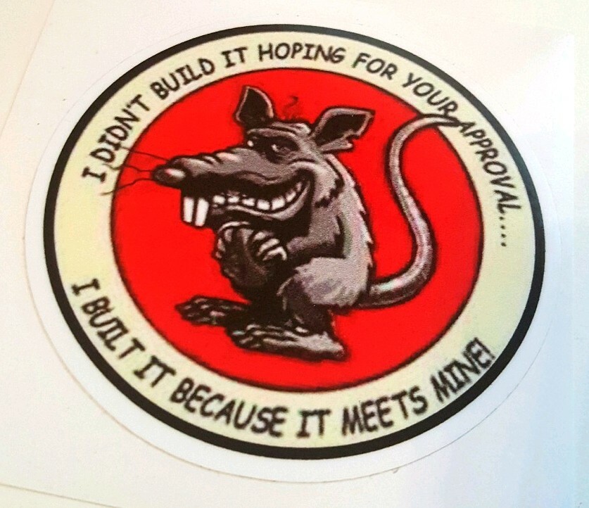 Rat sticker decal hot rod rat rod vintage look car truck  kustom kulture 104