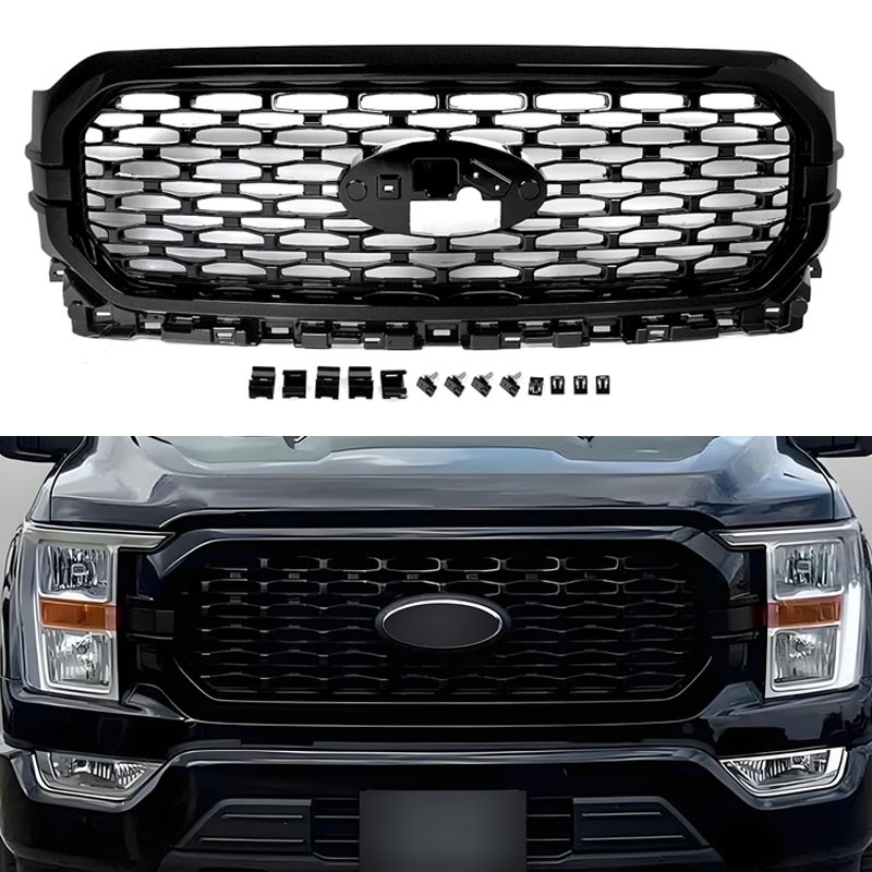 13 Color Optional For 2021-2023 Ford F150 F-150 Front Bumper Upper Grille Grille