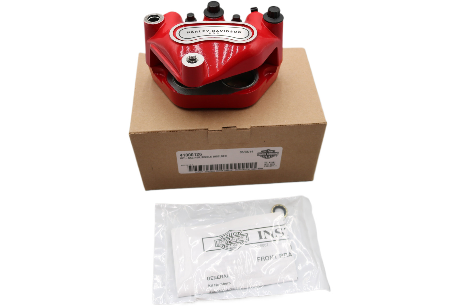 41300126 NEW OEM HARLEY SPORTSTER SOFTAIL DYNA RED FRONT BRAKE CALIPER 41300126 NEW OEM HARLEY SPORTSTER SOFTAIL DYNA RED FRONT BRAKE CALIPER