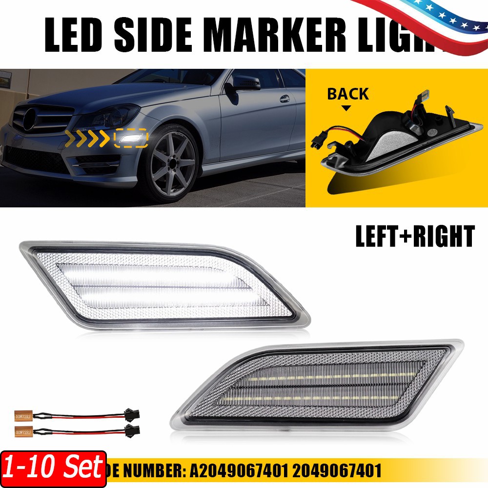 1-10x Upgrade LED Fender Side Marker Lights Fit 12-14 Mercedes C63 AMG US Import