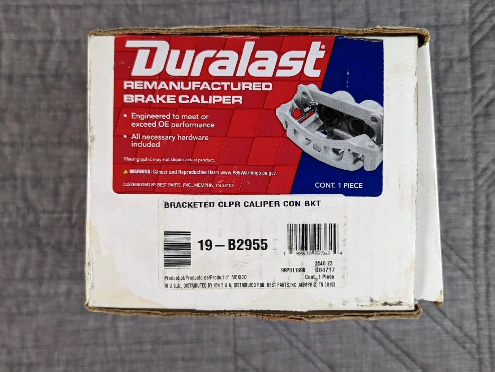 Duralast 19-B2955 Brake Caliper w/ Bracket – Rear Rear ( Ford Focus, Mazda 3)