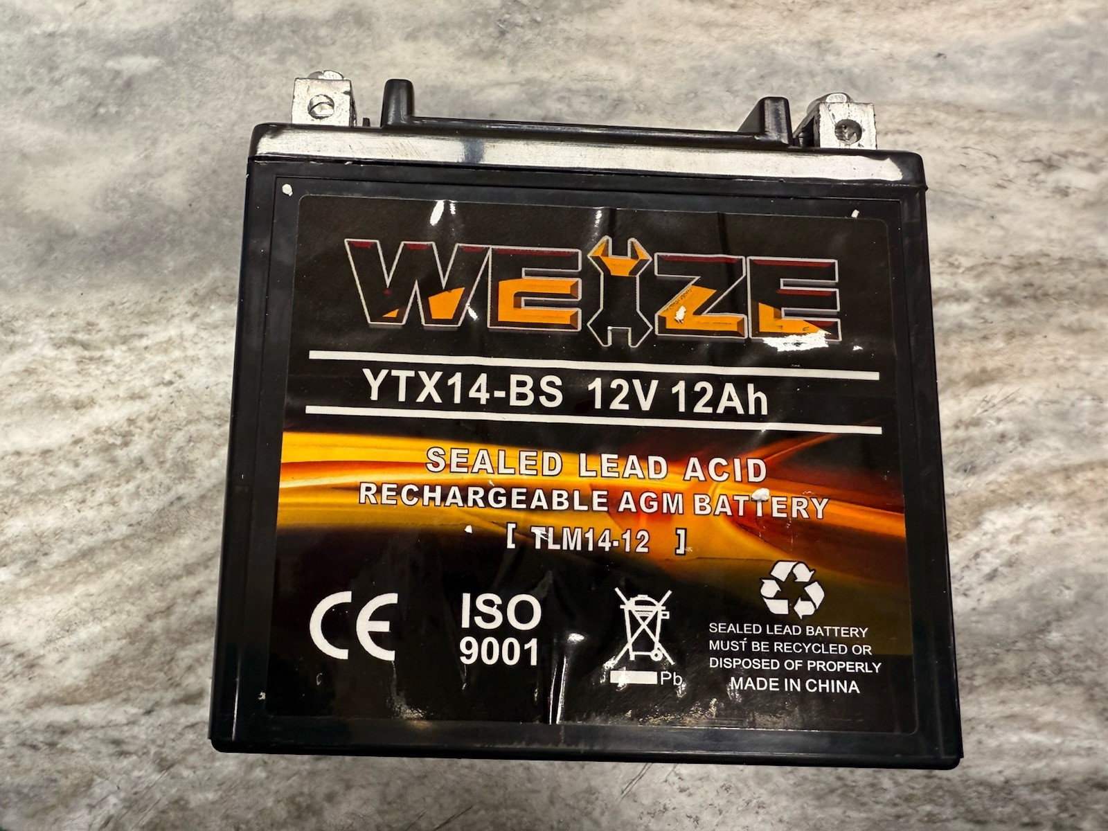 Weize YTX14 BS ATV Battery High Performance - Maintenance Free - Sealed AGM Y... Weize YTX14 BS ATV Battery High Performance - Maintenance Free - Sealed AGM Y...