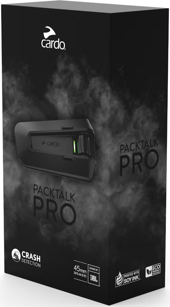 Cardo PTP00001 PackTalk PRO Single Headset Bluetooth with JBL 45mm Speakers