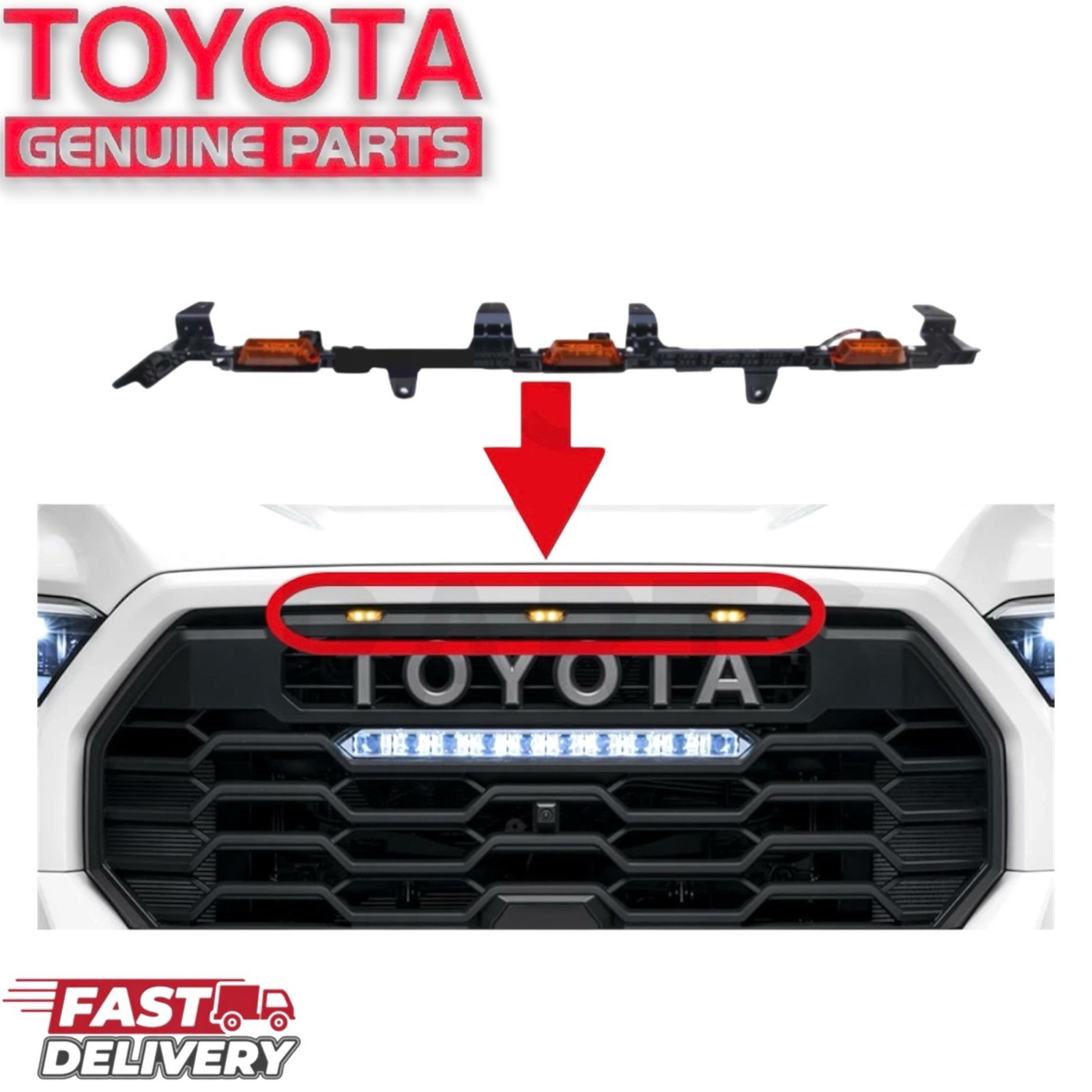 2023 - 2026 Genuine NEW OEM Toyota SEQUOIA TRD Pro Grille Lights 2023 - 2026 Genuine NEW OEM Toyota SEQUOIA TRD Pro Grille Lights