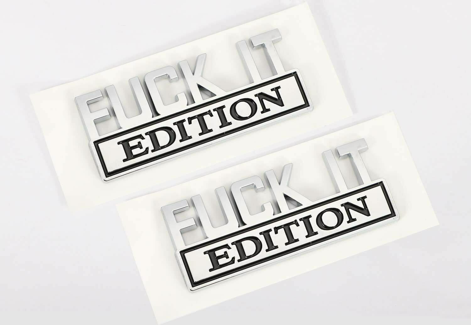 2pc Black FUCK-IT EDITION Emblem Badge Decal Sticker for Chevy Car Truck Fit All