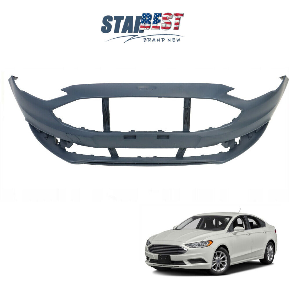 Front Bumper Cover for 2017-2018 Ford Fusion 17-18 Primered Plastic Black New