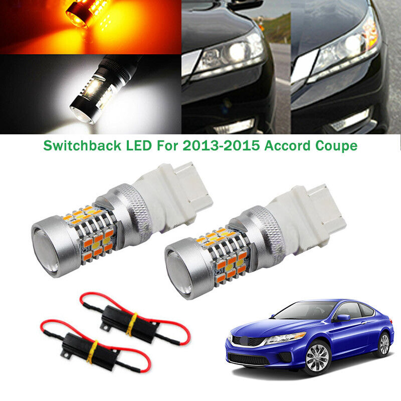 Switchback 28-SMD LED Turn Signal Lights Bulbs For 2013-15 Honda Accord Coupe