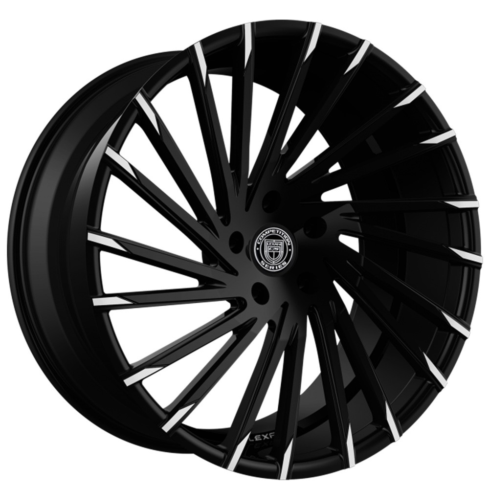 20x8.5/20x10 Lexani Wheels Wraith Black with Machined Tips Rims (4pcs) A1