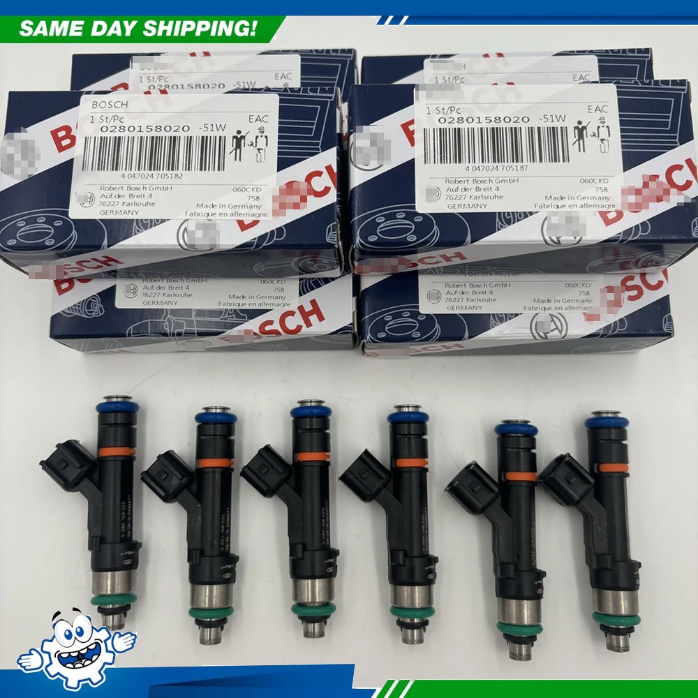 6Pcs For BOSCH 0280158020 Fuel Injectors For 2005-2010 Jeep Grand Cherokee 3.7L