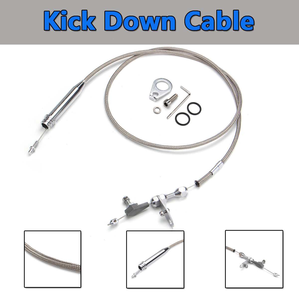 700R4 Stainless Steel Braided Transmission Kick Down Detent Cable SBC BBC for GM