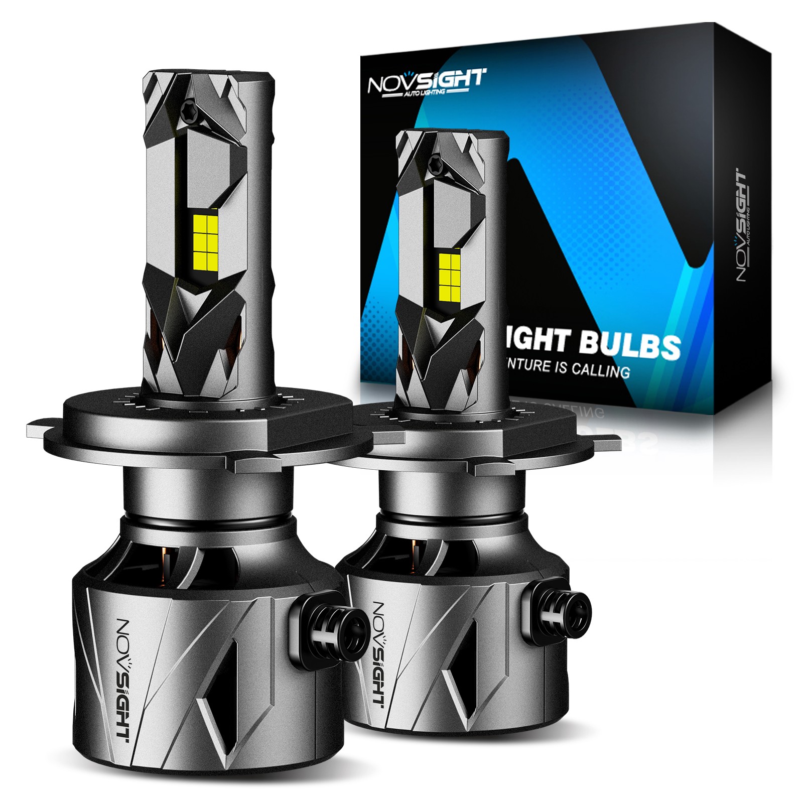 NOVSIGHT 240W 60000LM H4 9003 LED Headlight Bulbs Kit 6500K Canbus Error Free 2x