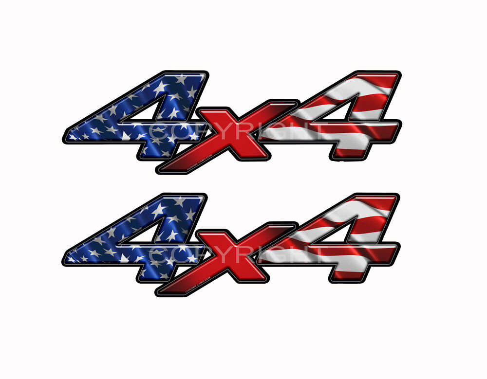 4x4 Truck Side Decals American Flag Red White and Blue Truck Graphics KM084NOR
