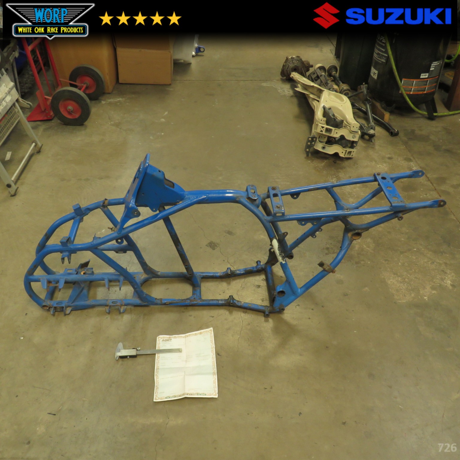 1985 SUZUKI LT250R MAIN FRAME CHASSIS BODY W/ T GENUINE OEM 41100-19A10-19F