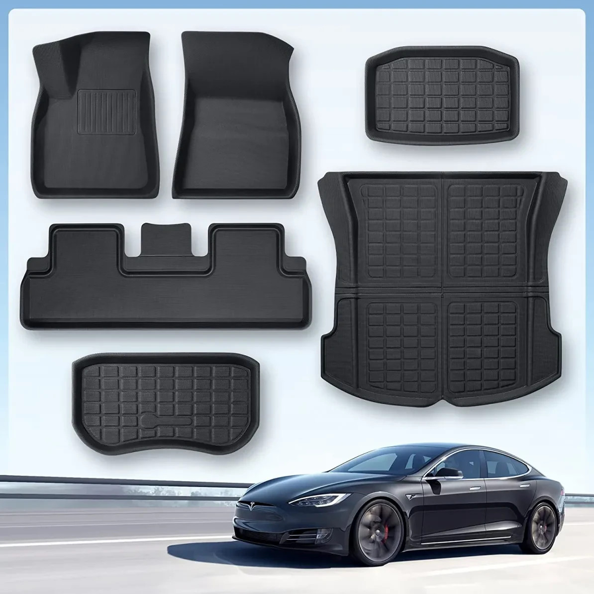 Tesla Model Y Floor Mats (6 Piece Set) 2024 2023 2022 2021 Tesla Model Y Floor Mats (6 Piece Set) 2024 2023 2022 2021